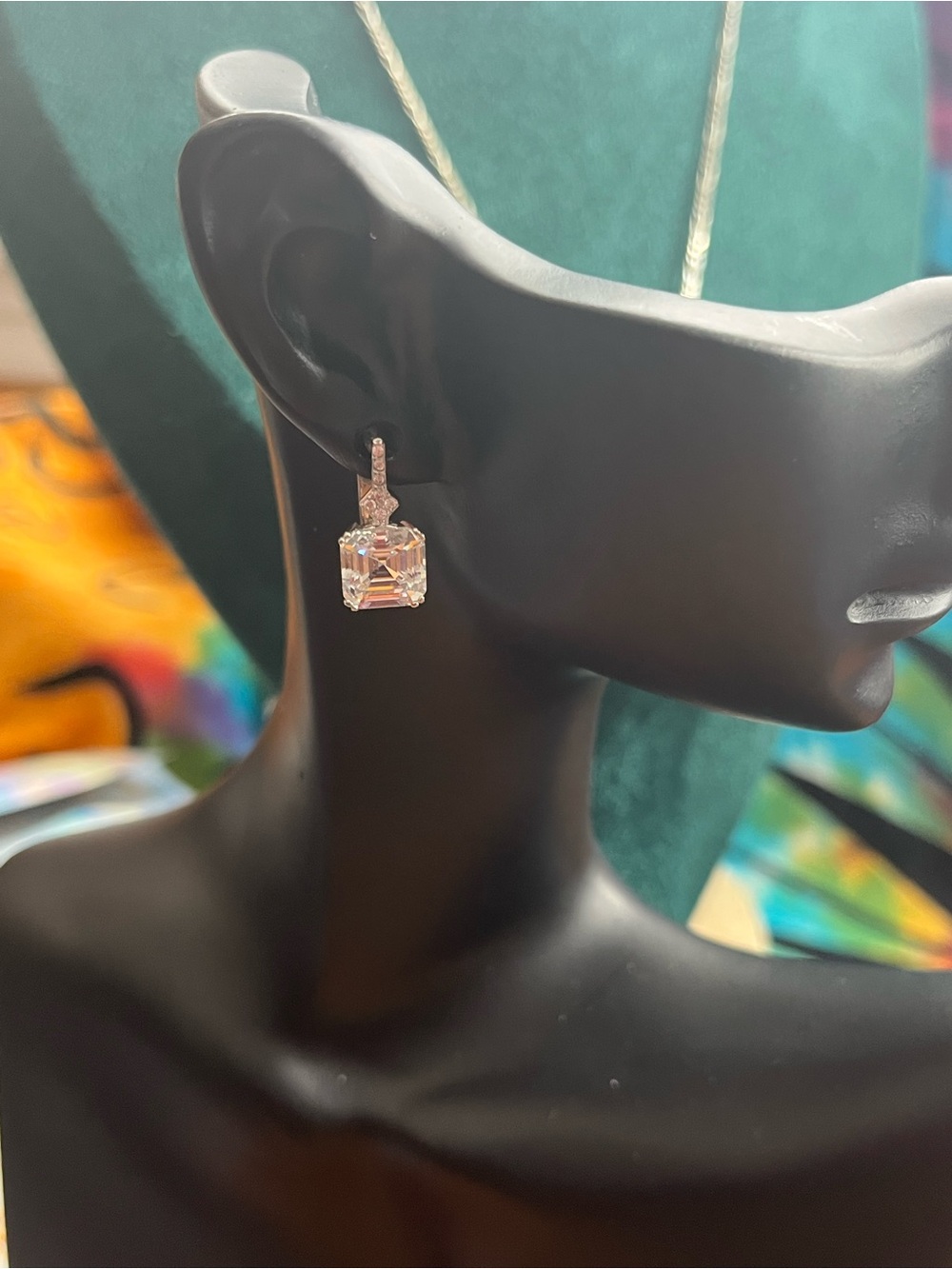 S925 Sterling Silver Asscher-Cut CZ Drop Earrings